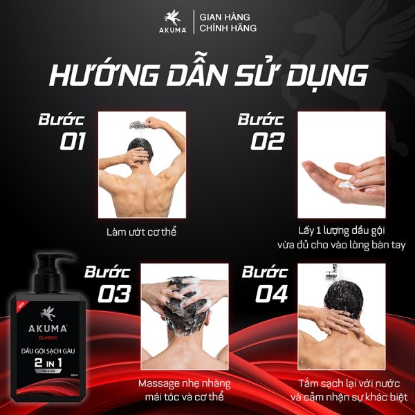 Dầu gội đầu AKUMA Classic 2 trong 1 - Hình ảnh 4