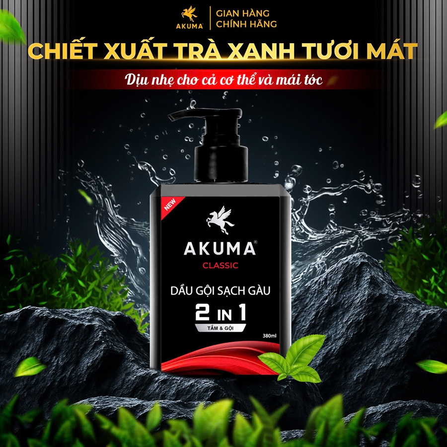 Dầu gội AKUMA tắm và gội 2 trong 1 tiện lợi