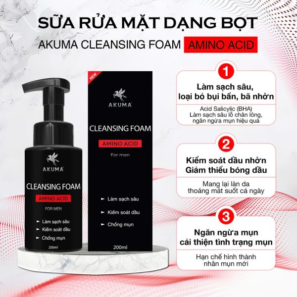 Sữa rửa mặt AKUMA Cleansing Foam tạo bọt cao cấp - Hình ảnh 4