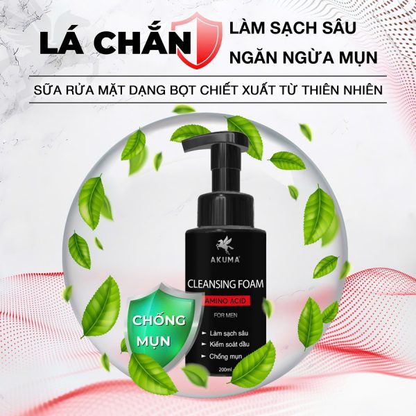 Sữa rửa mặt AKUMA Cleansing Foam tạo bọt cao cấp - Hình ảnh 2