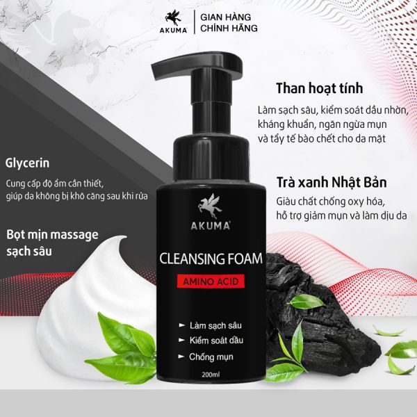 Sữa rửa mặt AKUMA Cleansing Foam tạo bọt cao cấp - Hình ảnh 3