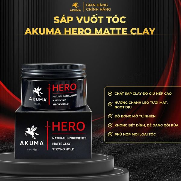 Sáp vuốt tóc AKUMA HERO Matte Clay 95g - Hình ảnh 3