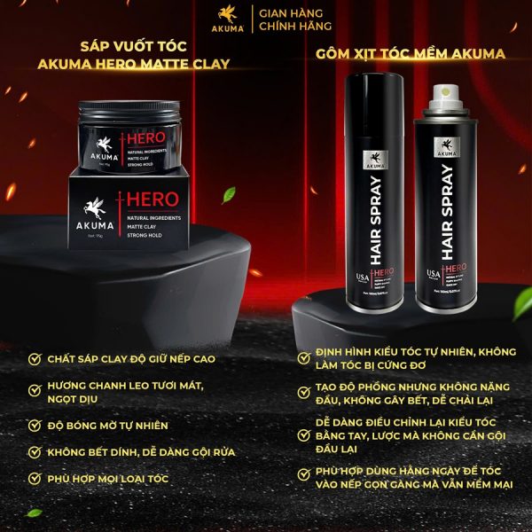 Sáp vuốt tóc AKUMA HERO Matte Clay 95g - Hình ảnh 5