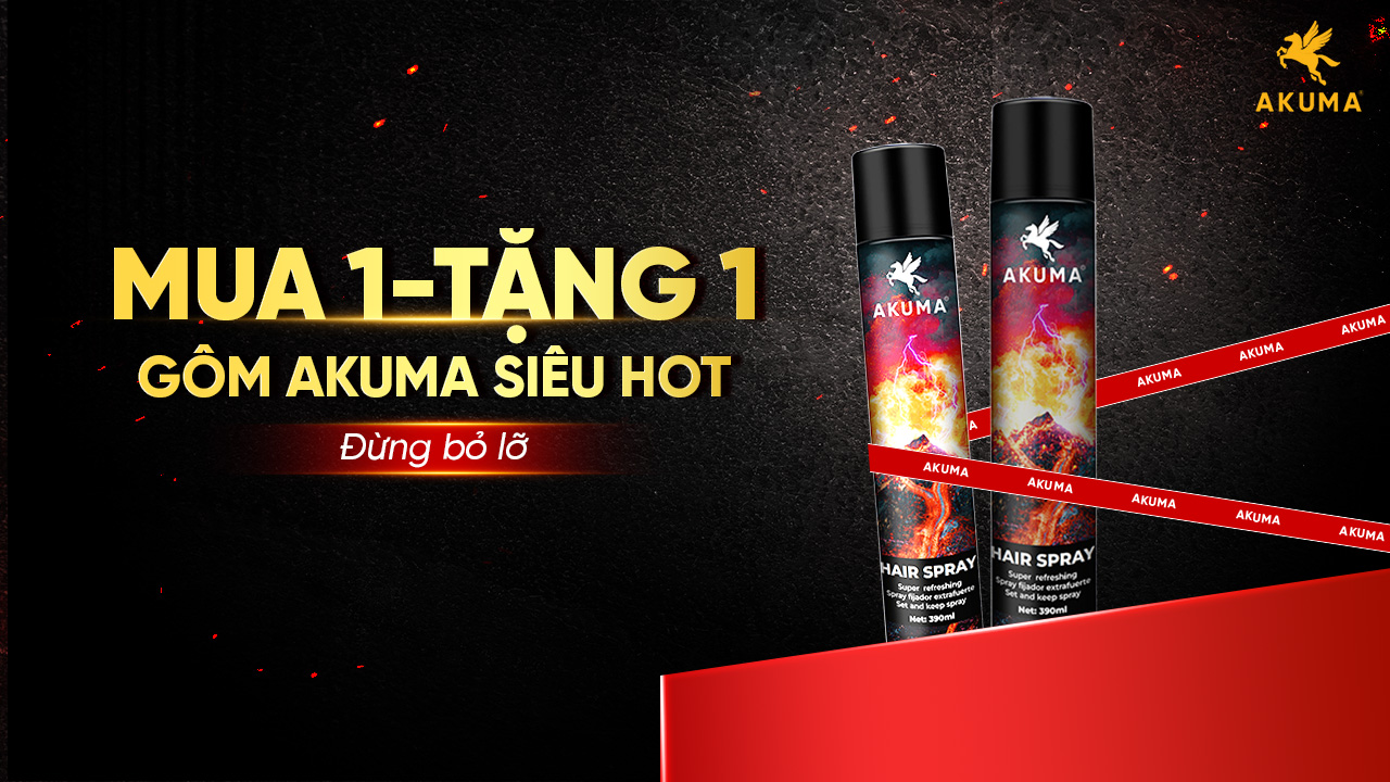 Chương trình mua 1 tặng 1 gôm AKUMA Hair Spray